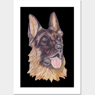 German Shepherd portrait Posters and Art